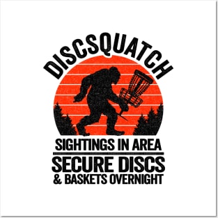 Discsquatch Sightings In Area Bigfoot Disc Golf Posters and Art